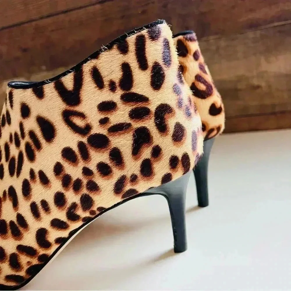 NWT Pelle Moda - Leopard Calf Hair Yelm Heel Bootie